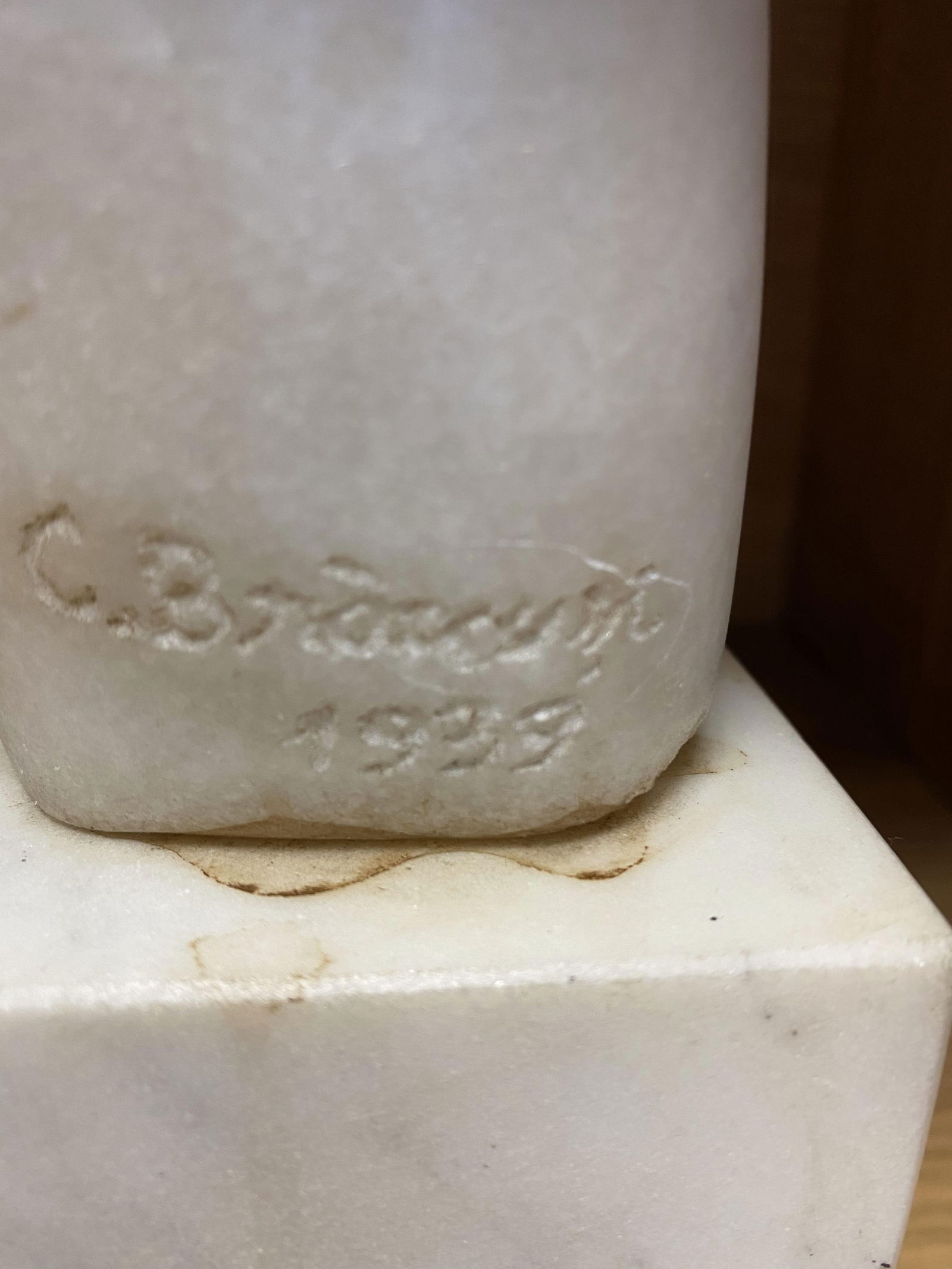 Constantin Brancusi (“In the manner of”), Marble Head Art Sculpture Signed And Dated 193 - 5