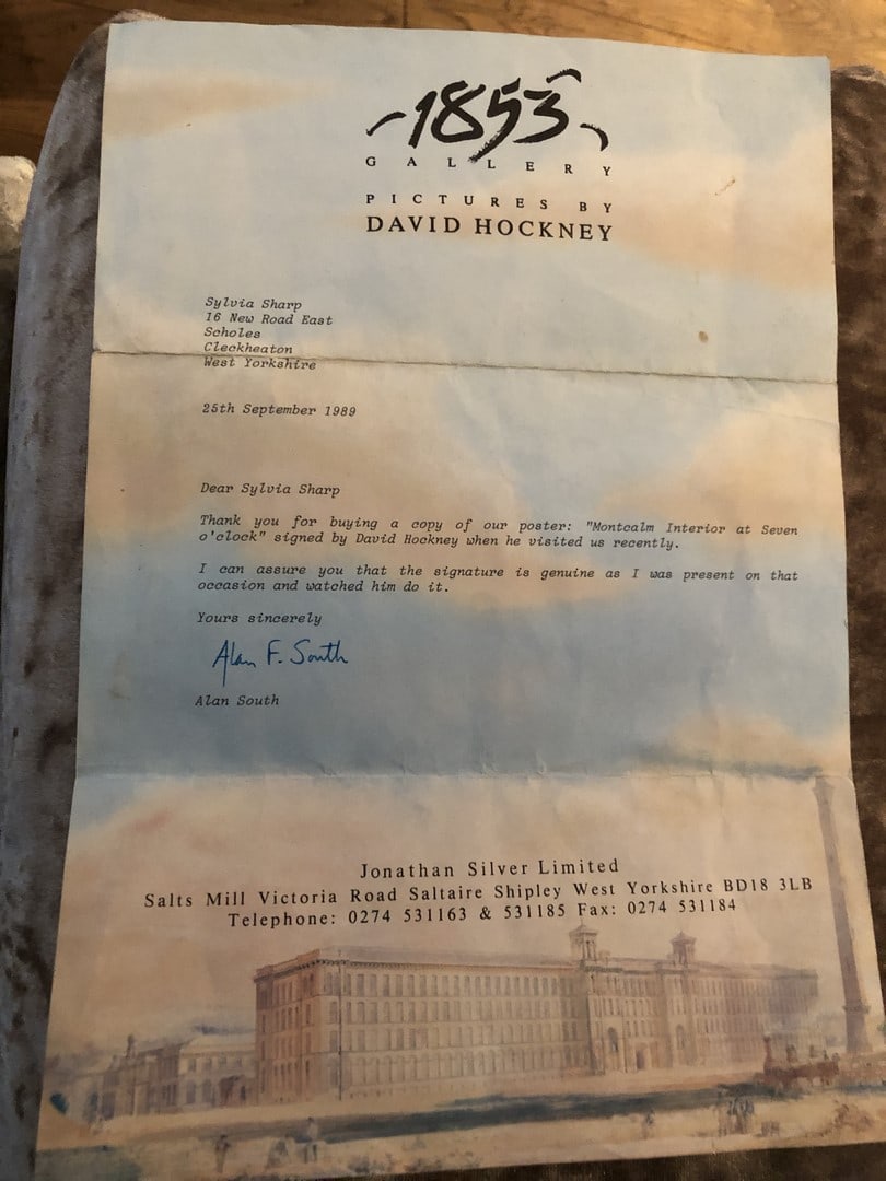 David Hockney, Original Exhibition Poster, 1853 Gallery, Signed With Latter of COA, - 3