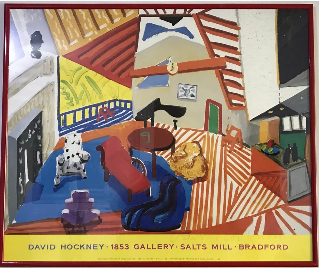 David Hockney, Original Exhibition Poster, 1853 Gallery, Signed With Latter of COA, - 6