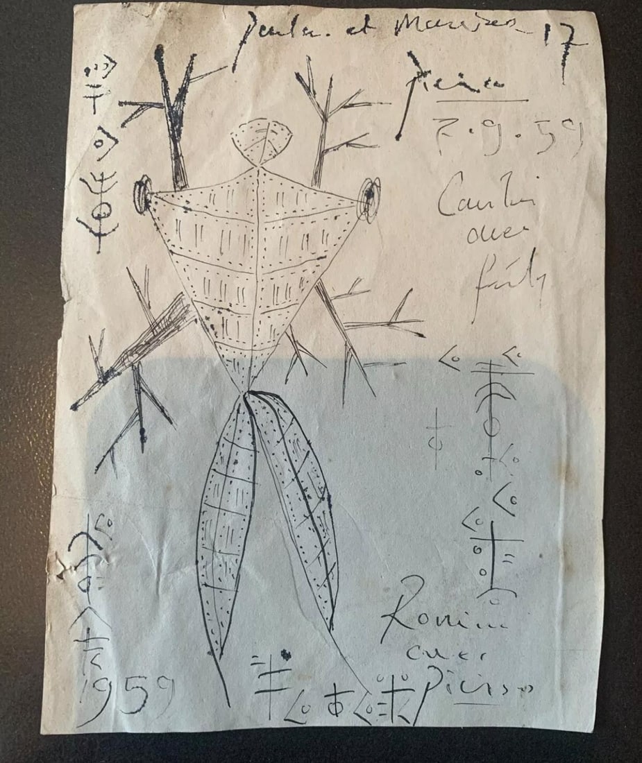 Picasso, Original Artwork, ink Drawing, Signed, (1 of 7)