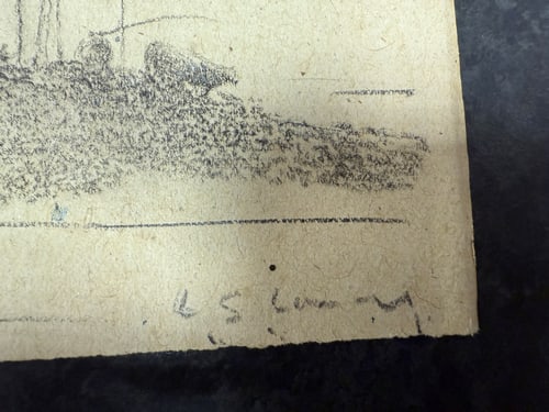 L.S.Lowry, Original, Drawing, Rare, Hand Signed and dated, - 13