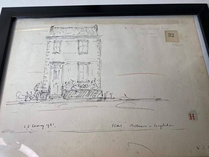 Laurence Stephen Lowry, 1961, Original, Drawing, Hand Signed, - 2