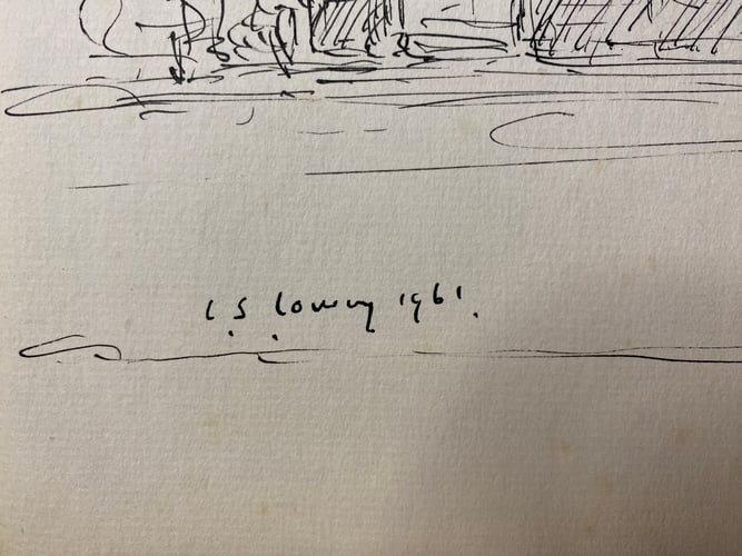 Laurence Stephen Lowry, 1961, Original, Drawing, Hand Signed, - 3