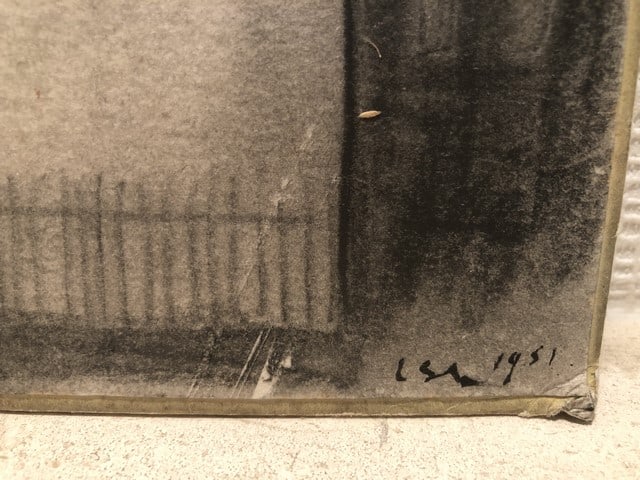 Lowry, 1951, Original, Drawing, Hand Signed, - 2