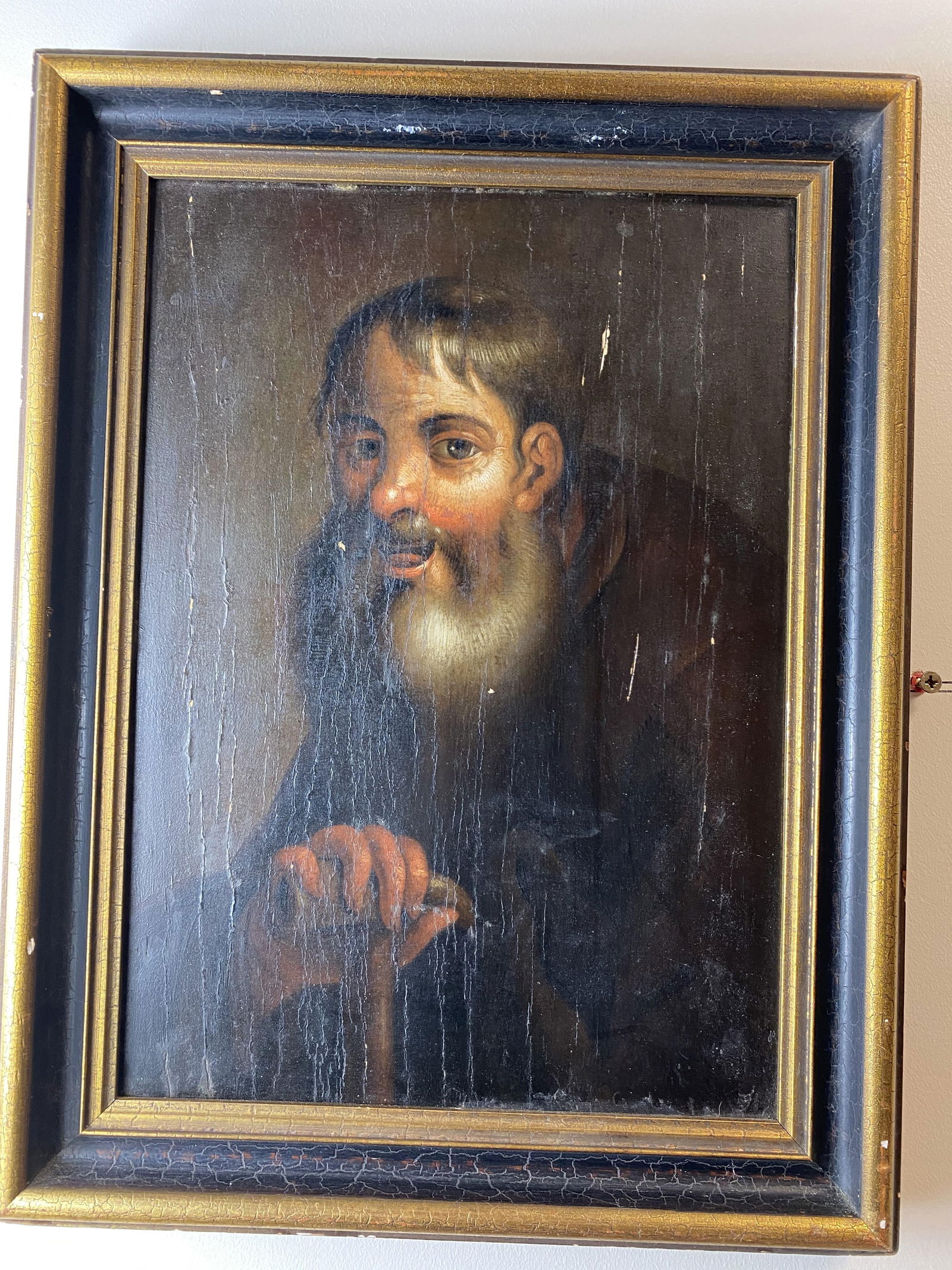 Rembrandt, (“In the manner of”) Original Oil Painting On Wood Art Signed, Seal, (1 of 10)