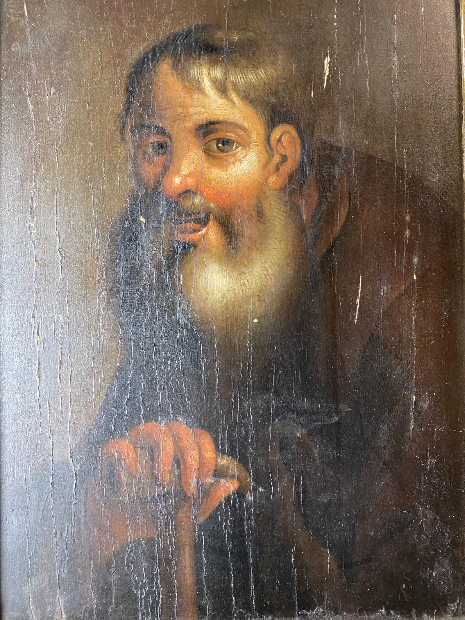 Original Oil Painting, (“In the manner of”) On Wood Art stamped, Seal, - 4