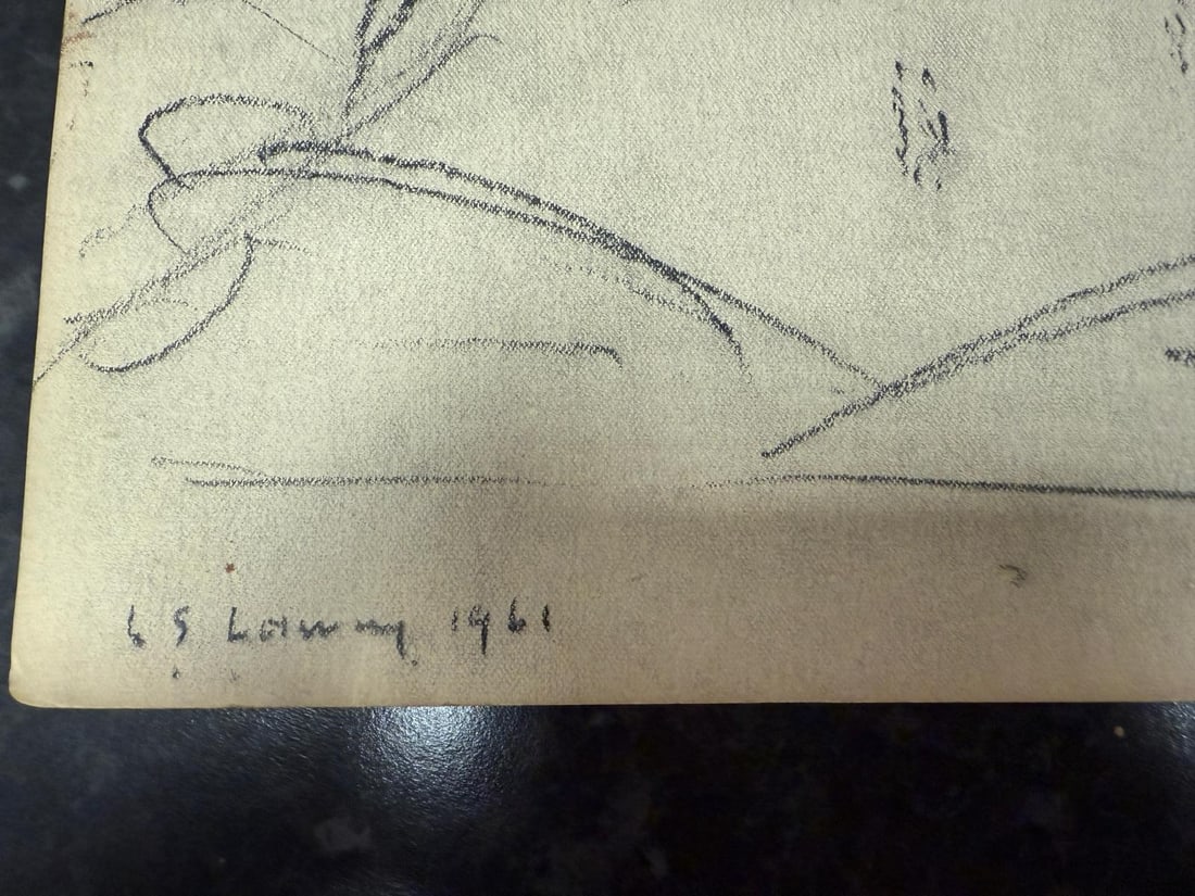 Lowry, 1961, Original, Drawing, Hand Signed, Rare, - 2