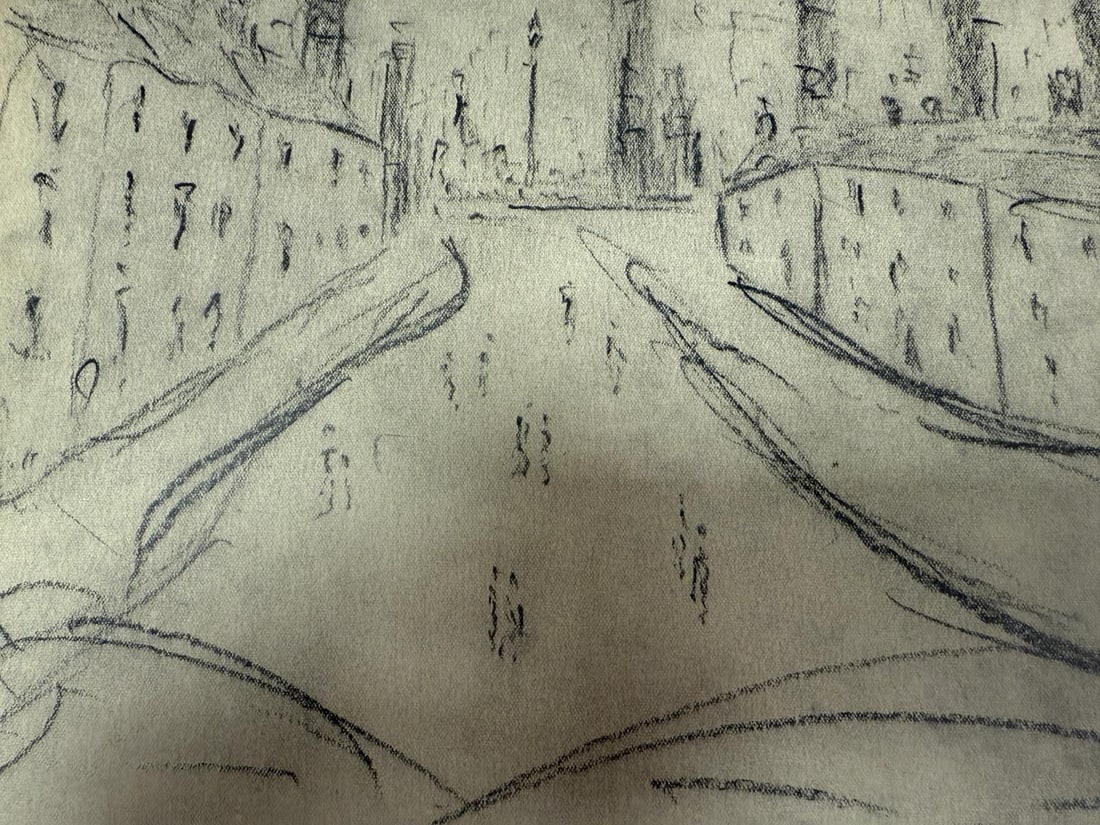 Lowry, 1961, Original, Drawing, Hand Signed, Rare, - 3