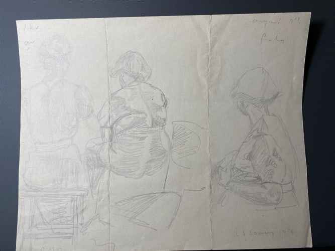 Laurence Stephen Lowry, 1938, Original, Drawing, Rare, Signed and dated,: Laurence Stephen Lowry, 1938, Lost Art Collections. L.S.Lowry “Lost Treasure” Part of the history of the artists Lowry As most of you know that full Provenance is