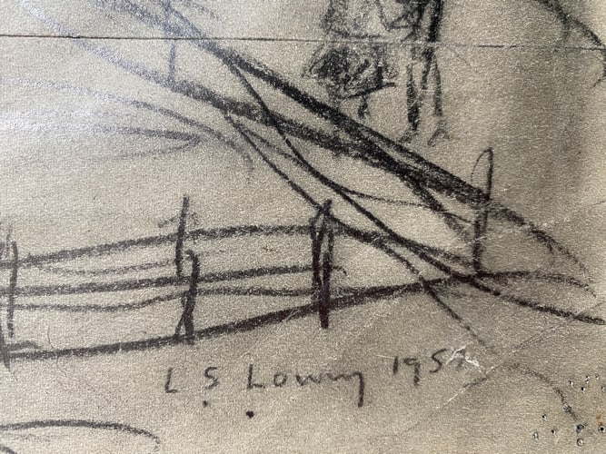 Laurence Stephen Lowry, 1957, Original, Drawing, Hand Signed, - 4