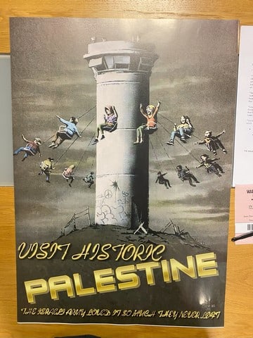 BANKSY- THE WALLED OFF HOTEL POSTER- VISIT HISTORIC PALESTINE- IN COLORS: BANKSY- THE WALLED OFF HOTEL POSTER- VISIT HISTORIC PALESTINE- IN COLORS- 2022Screen print on paper,Solid Finishing:Classic (250 gsm gloss)Limited Edition of 3000Numbered and Stamped / sealSizes- 420