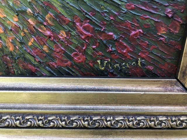 Vincent Van Gogh, (Attributed) Original Oil Painting,Signed, Stamp,Wax Seal, - 4