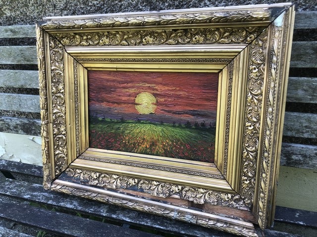 Vincent Van Gogh, (Attributed) Original Oil Painting,Signed, Stamp,Wax Seal, - 5