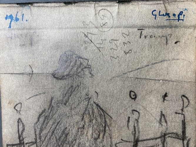 Lowry, 1961, Original, Drawing, Hand Signed, - 2