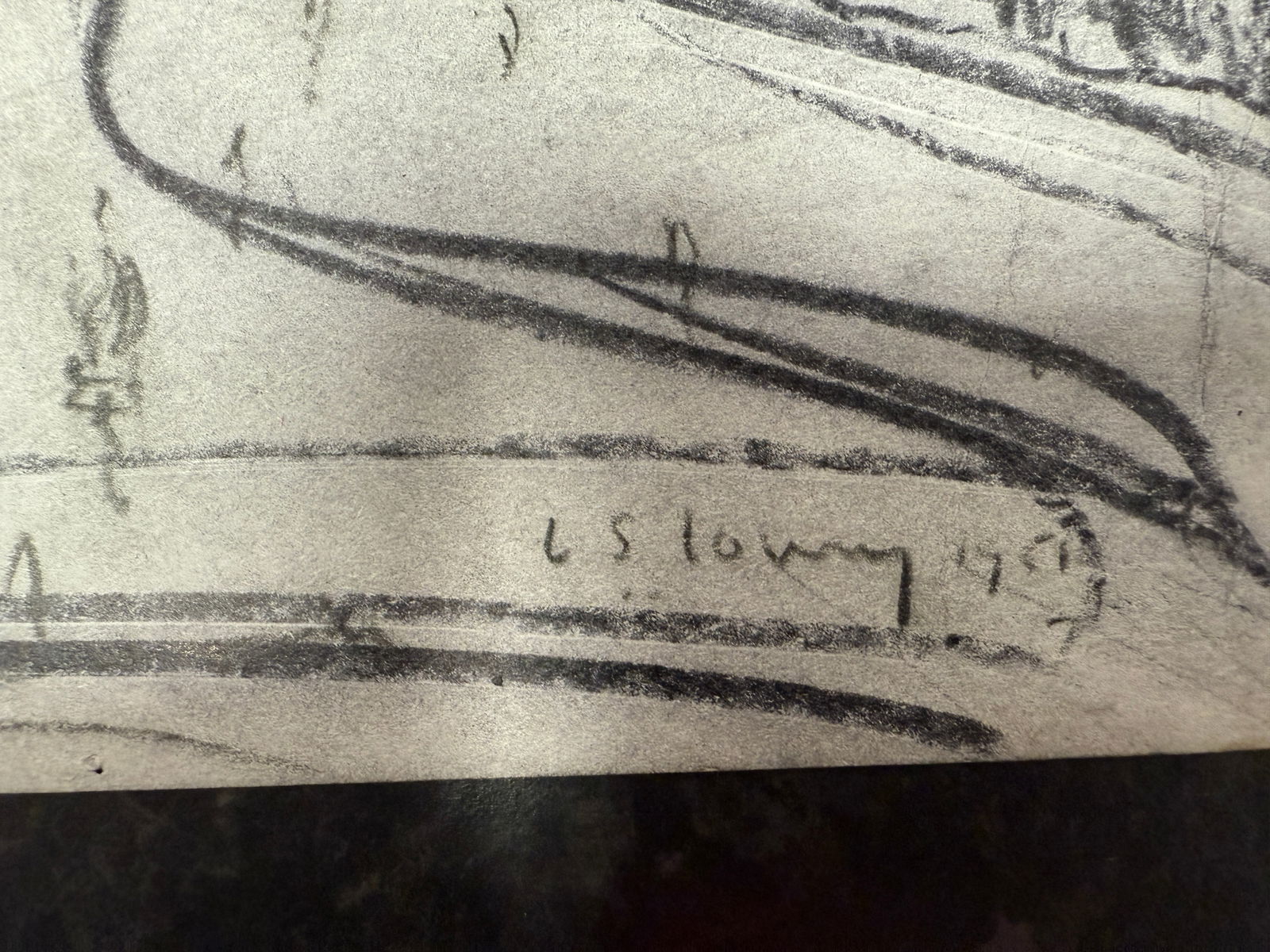 Laurence Stephen Lowry, 1961, Original, Drawing, Rare, Hand Signed and dated, - 2