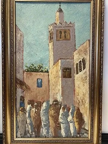 Original Oil Painting On Hardboard. Signed, Yahia - 4