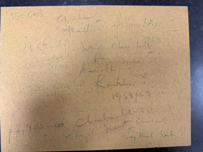 Winston Churchill, Original Oil Painting, Original, Drawing, Rare, Hand Signed, - 3