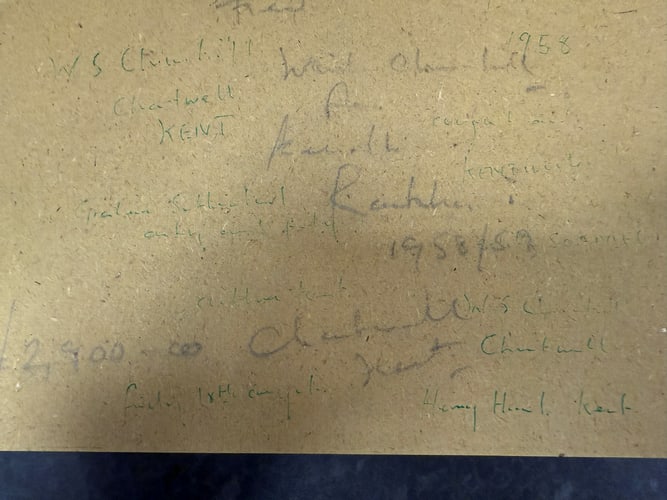 Winston Churchill, Original Oil Painting, Original, Drawing, Rare, Hand Signed, - 7