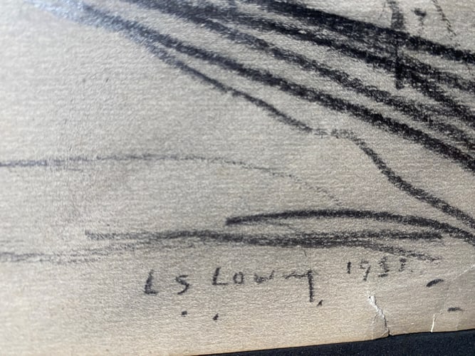 Laurence Stephen Lowry, 1959,Original, Drawing, Hand Signed, - 2