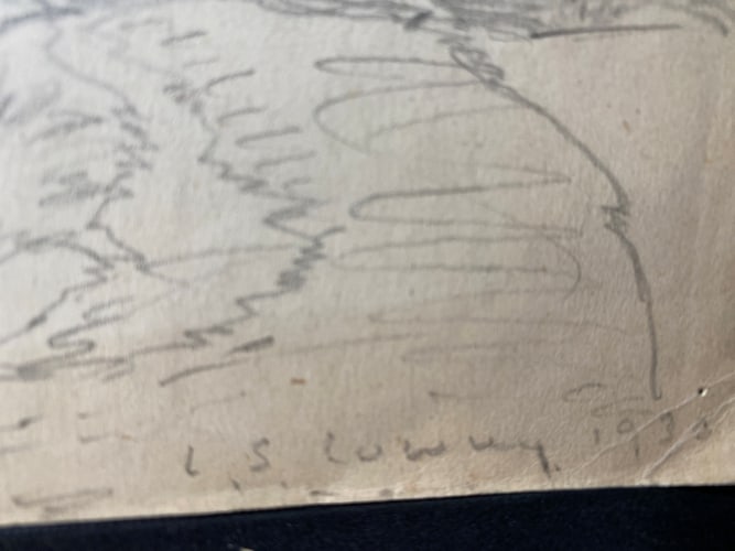 Laurence Stephen Lowry, 1930, Original, Drawing, Hand Signed, Rare,95 years Old, - 4
