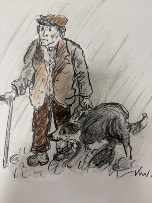 Original, Drawing, Rare, Hand Signed and dated, - 2