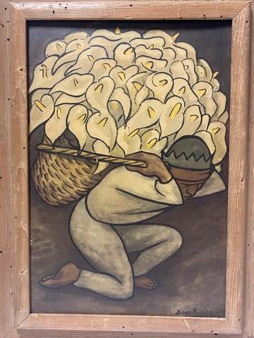 Diego Rivera - Man with Lilies, Signed Lithograph - 2