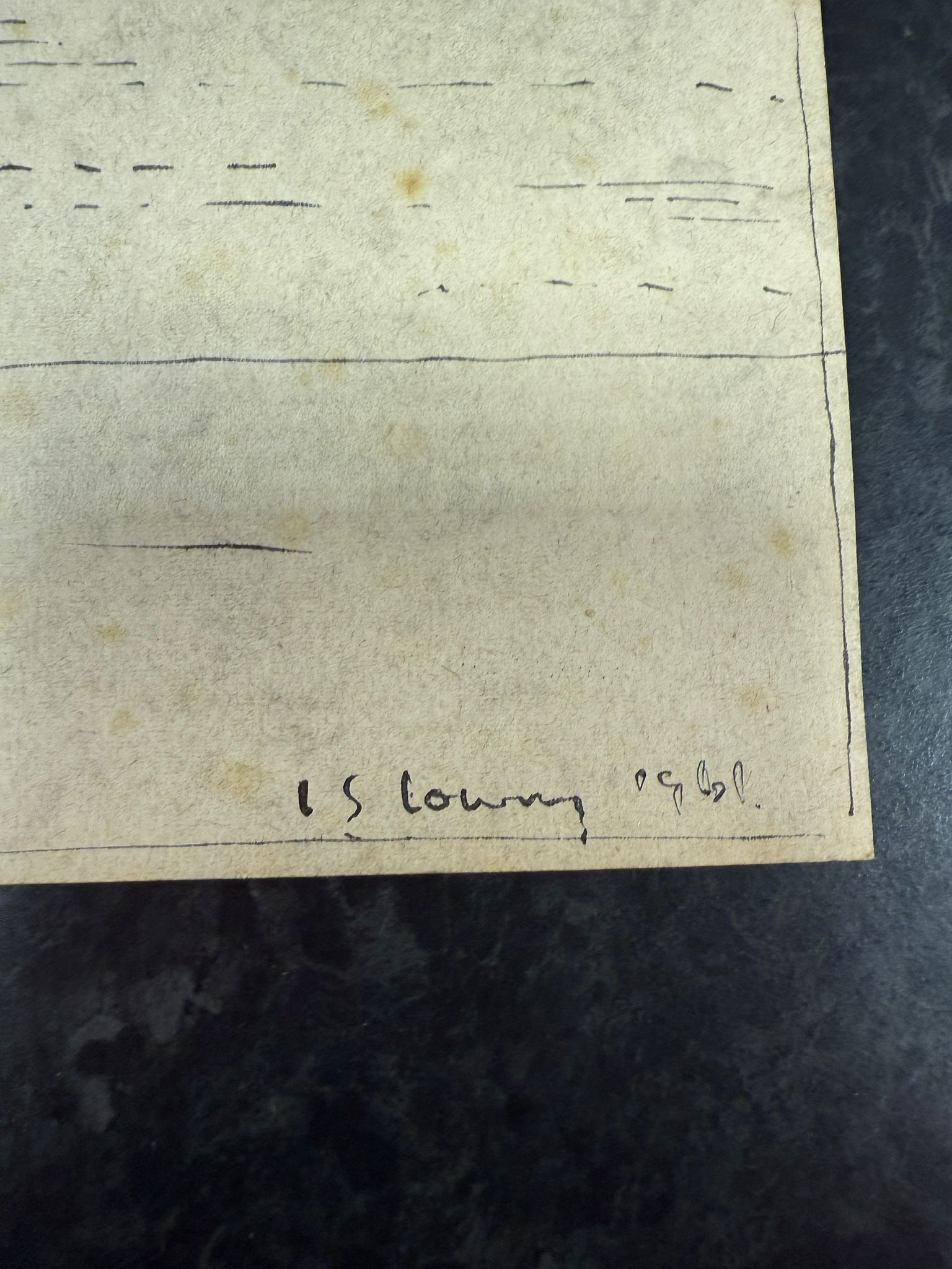 Laurence Stephen Lowry, 1961, Original, Drawing, Hand Signed, Rare, - 7