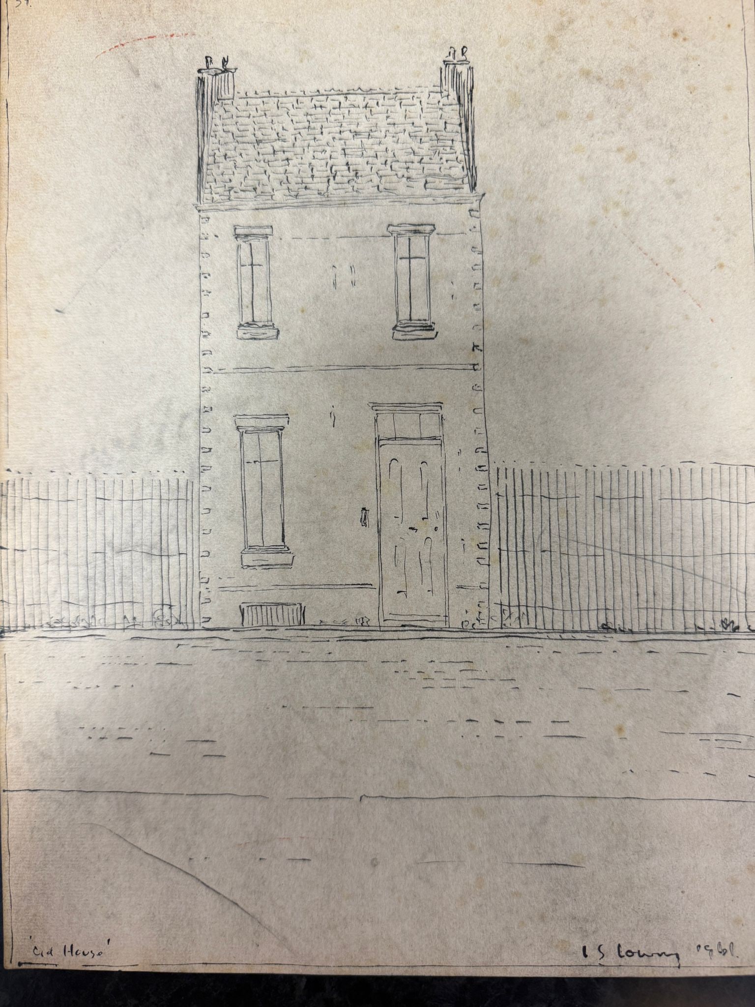 Laurence Stephen Lowry, 1961, Original, Drawing, Hand Signed, Rare, - 8