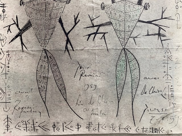 Picasso, Original Artwork, ink Drawing, Signed, - 14