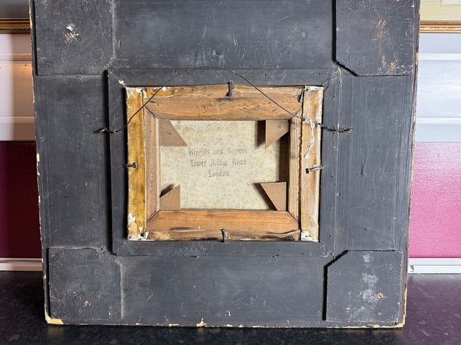 Oil On Canvas Painting. """"Children Playing"""" On A Teeter Totter By A Country Cottage. - 5