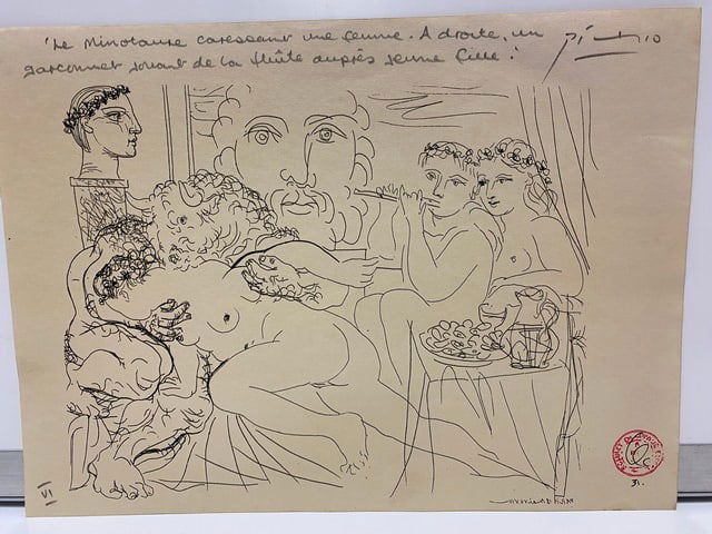 Picasso, Print, Original, Signed, Stamp, Seal, (1 of 3)