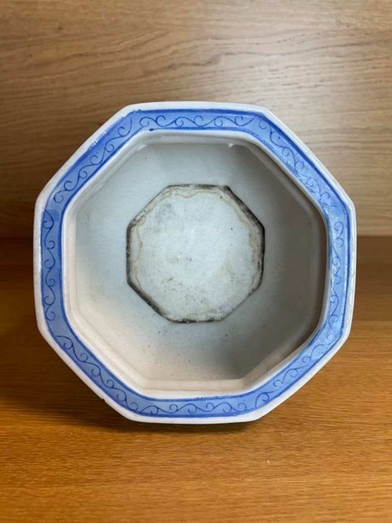 Vintage Porcelain Planter, Antique Conservatory Indoor Planter, Blue & White Ceramic Plant Pot, Gard - 3