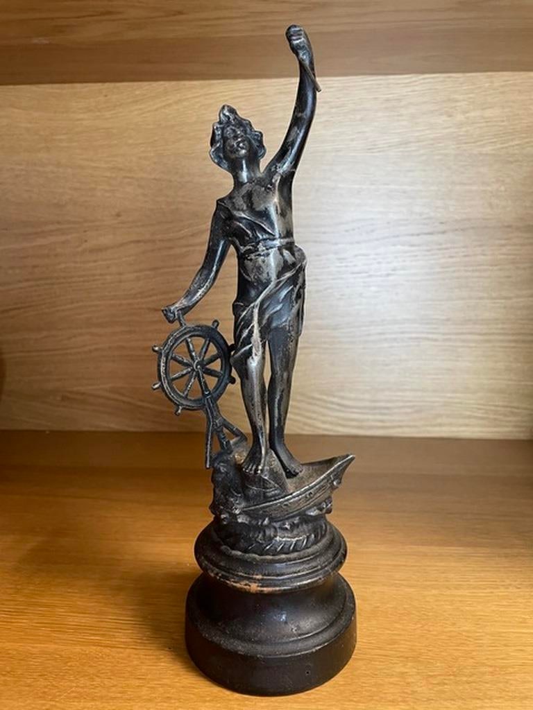 19th Century French spelter figures modeled as Le Commerce: 19th Century French spelter figures modeled as Le Commerce