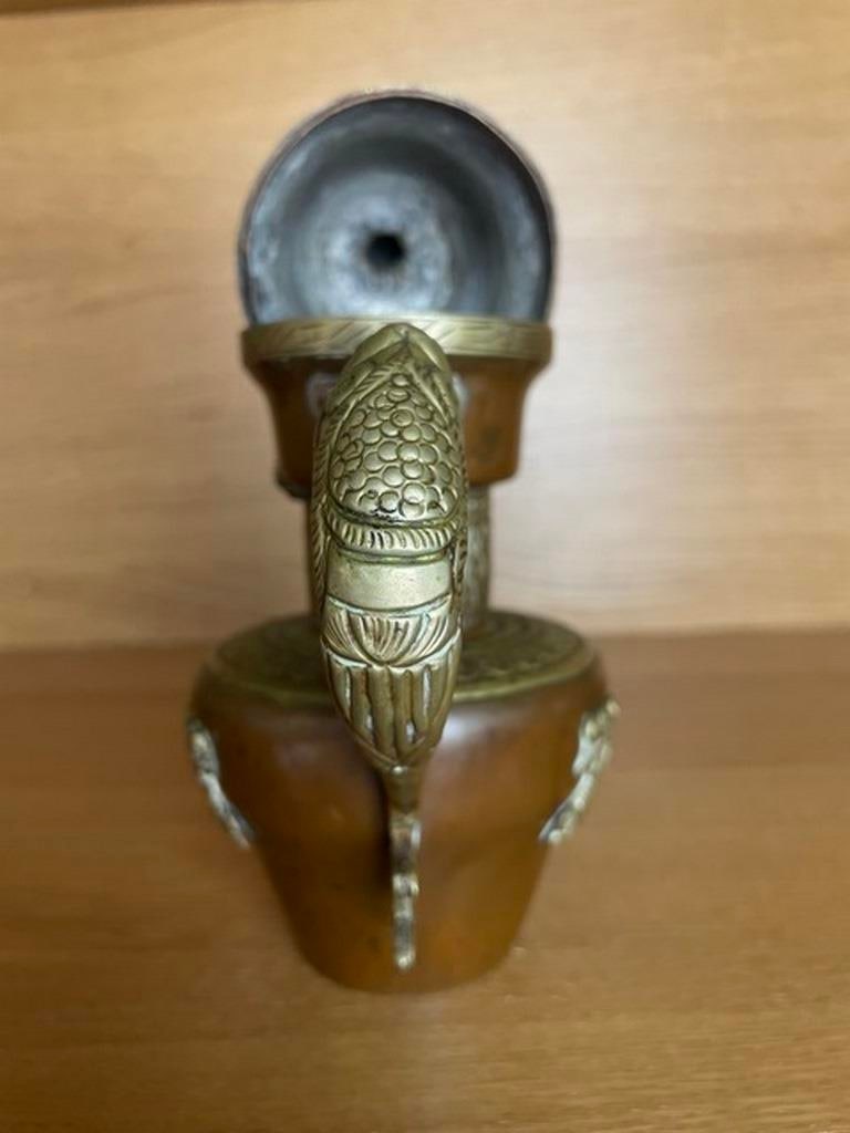 vintageTibetan Copper/brass mixed metals Dragon Lidded Coffee/Teapot 9 inches - 4