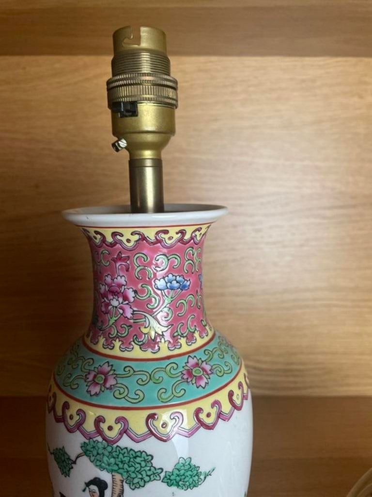 Oriental Style Ginger Jar Ceramic Table Lamp Brass Fittings - 2