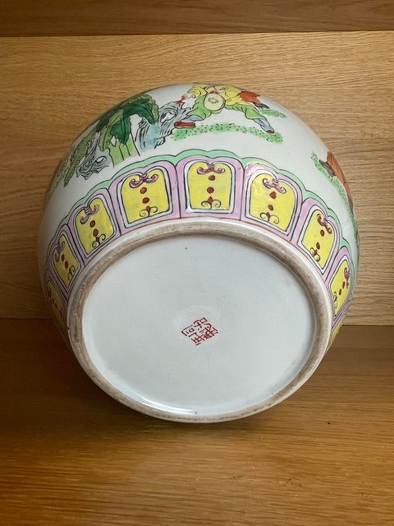 Antique Chinese Porcelain--children playing Rose Jar - 4