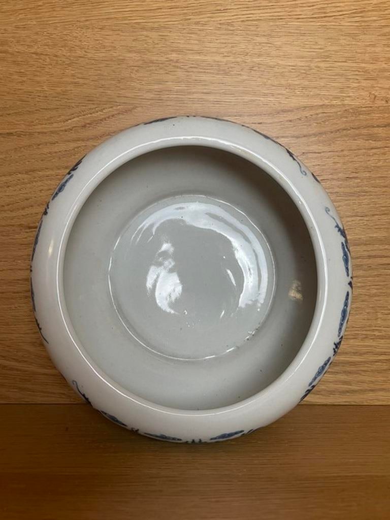 Antique Chinese Signed Pottery Blue and White Dragon - 3