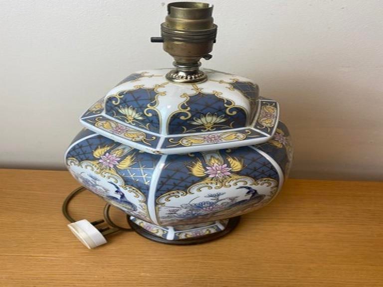 Colorful Porcelain Ginger Jar Chinoiserie Peacock Lamp 25 - 4