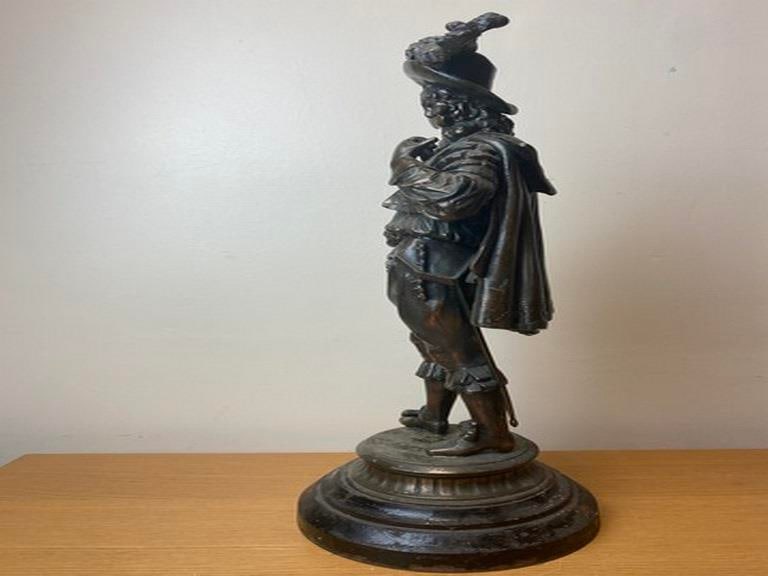 ANTIQUE CAST METAL COPPER CLAD DON JUAN 20â€ STATUE - 10