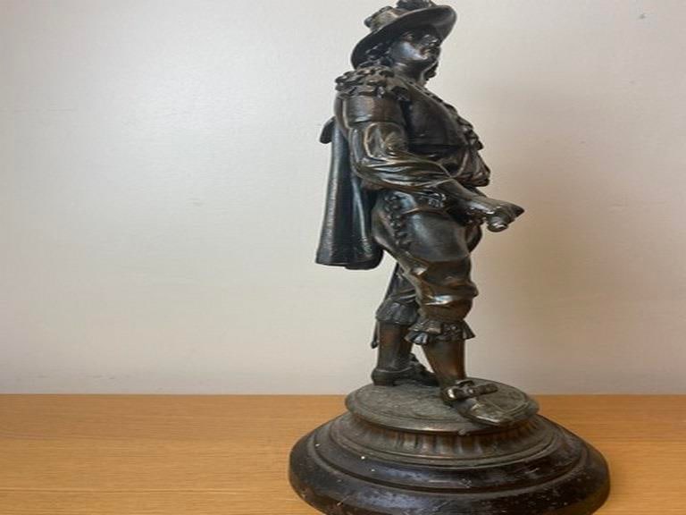 ANTIQUE CAST METAL COPPER CLAD DON JUAN 20â€ STATUE - 7