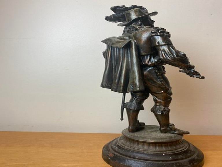 ANTIQUE CAST METAL COPPER CLAD DON JUAN 20â€ STATUE - 8