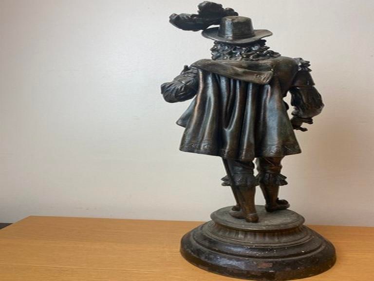 ANTIQUE CAST METAL COPPER CLAD DON JUAN 20â€ STATUE - 9