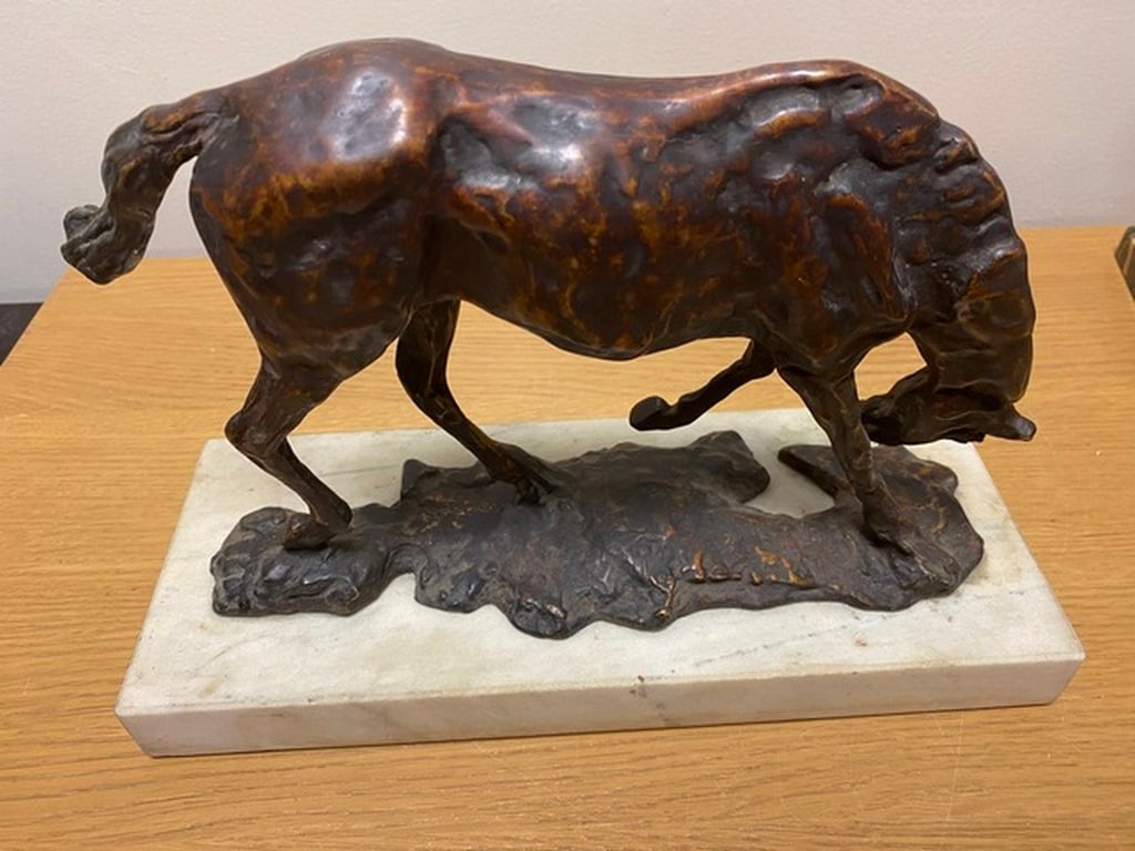 After Edgar Degas, Horse with Head Lowered, Bronze Sculpture - 7