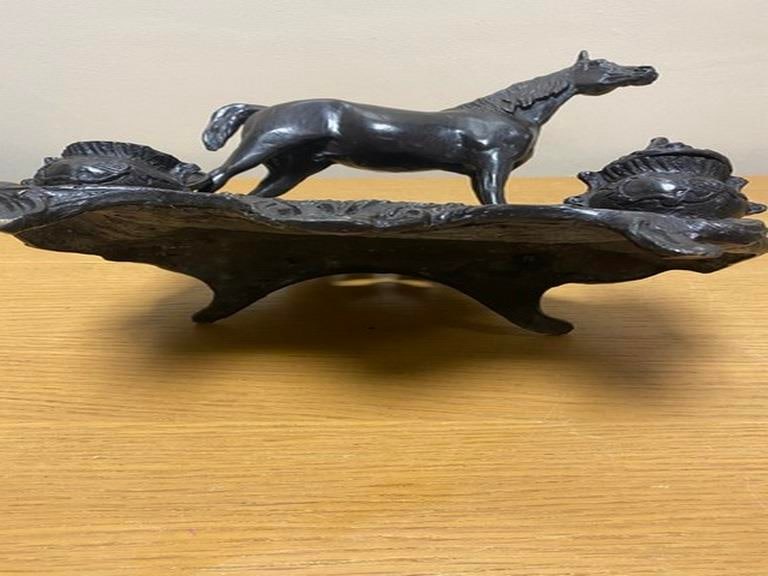 Bronze horse inkwell signed MENE - 7