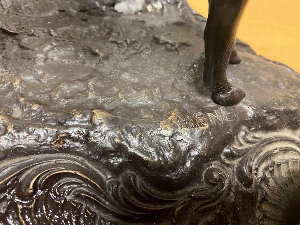 Bronze horse inkwell signed MENE - 8