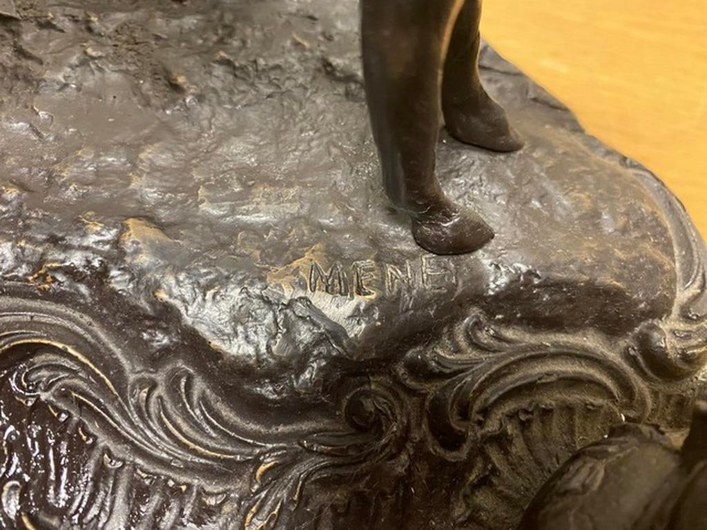 Bronze horse inkwell signed MENE - 9