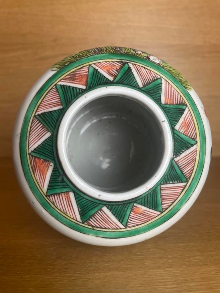 Antique 19th c. Chinese Porcelain Famille Vert Vase Jar Export Boys at Play - 4