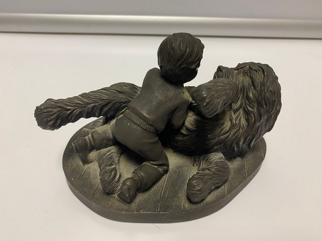 Vintage Heredities Cold Cast Bronze Figurine of a Boy with his Dog (1 of 6)
