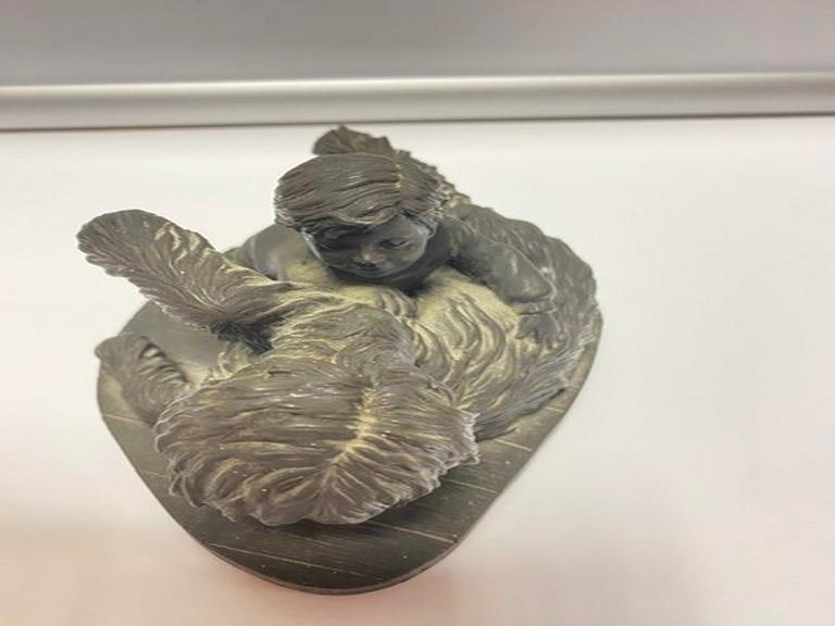 Vintage Heredities Cold Cast Bronze Figurine of a Boy with his Dog - 2