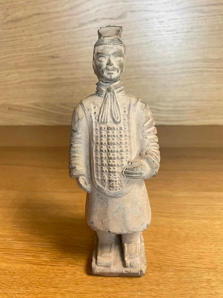 Vintage Terracotta Clay Warrior Figurine, Signed/Branded (1 of 4)
